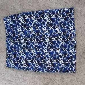 J by JCrew Blue and White Floral Pencil Skirt